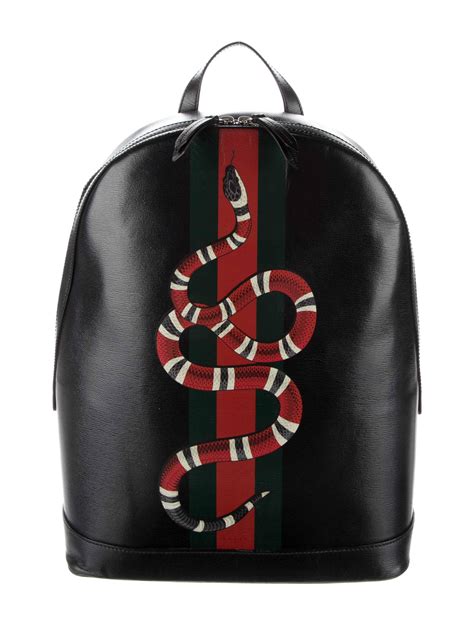 gucci web and kingsnake backpack black green red white cheap|gucci leather backpack.